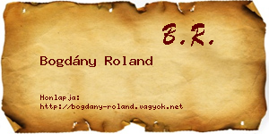 Bogdány Roland névjegykártya