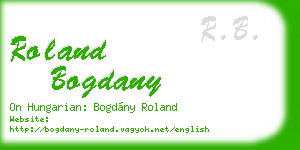 roland bogdany business card